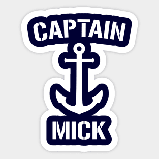 Nautical Captain Mick Personalized Boat Anchor Sticker